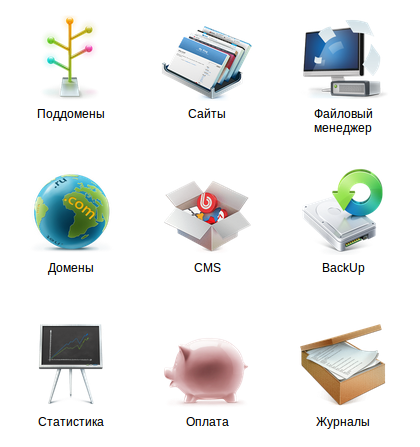 Раздел «Домены»